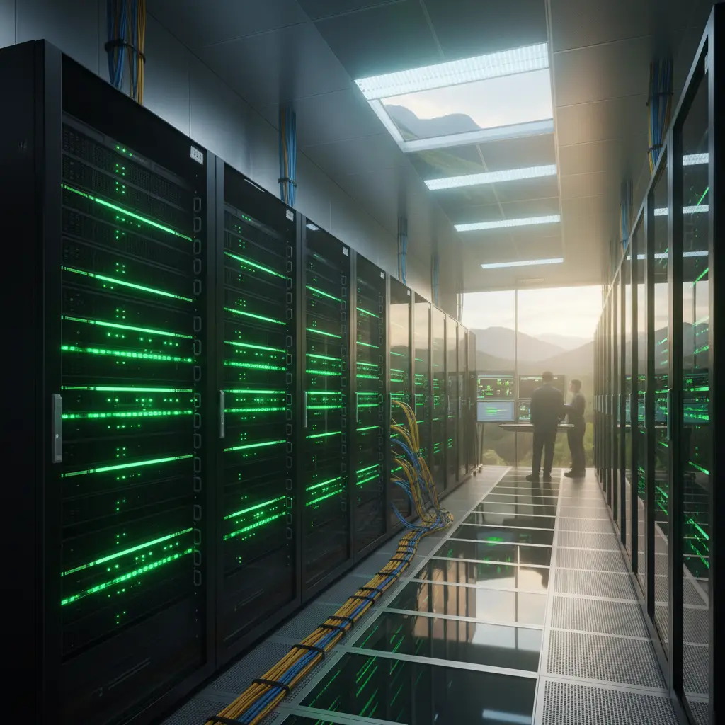 Secure server room representing zero downtime domain transfer infrastructure