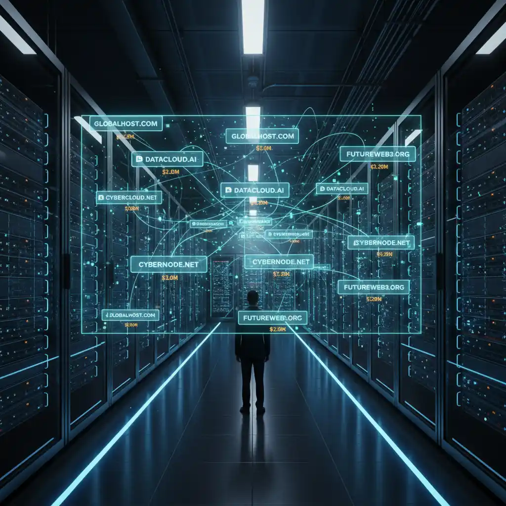 AI analyzing domain name valuation and keyword trends