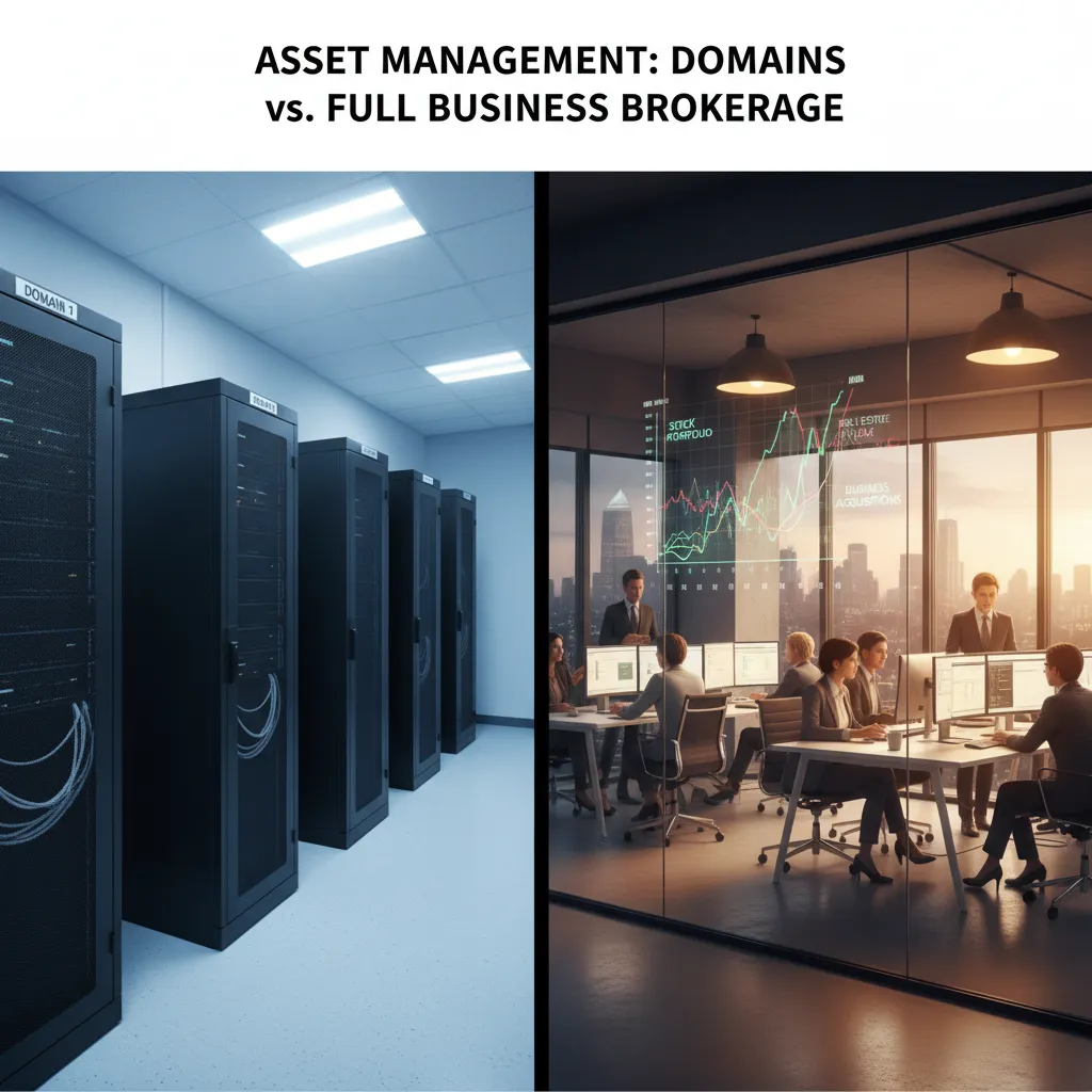 Comparison between simple domain registration and complex business brokerage