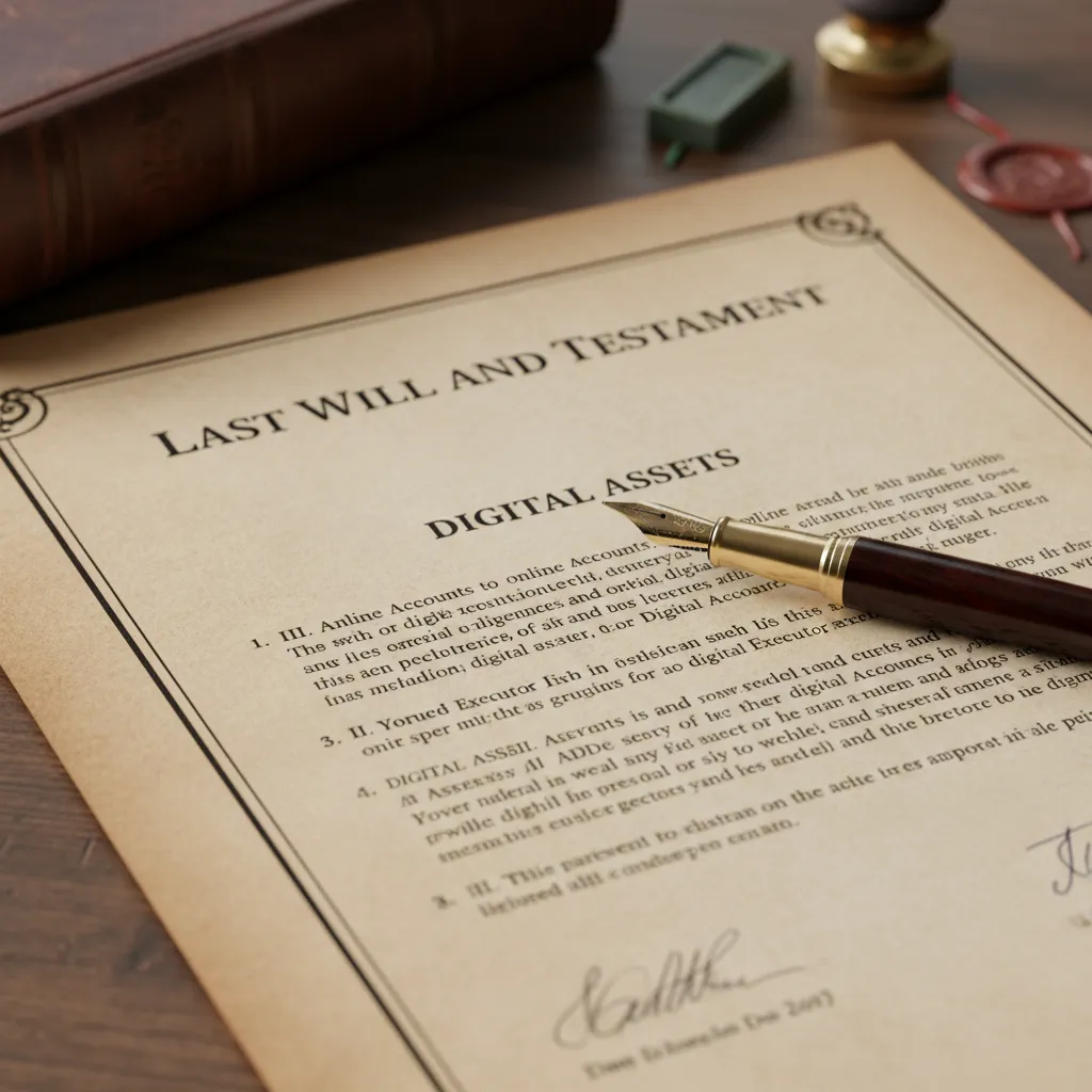 Legal will document highlighting digital assets clause