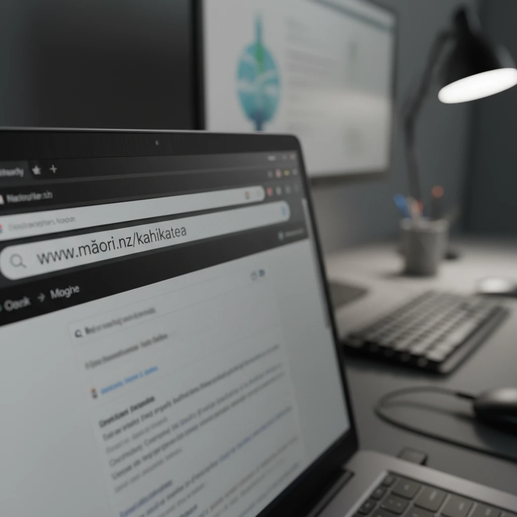 Browser address bar showing a Te Reo Māori domain with a macron