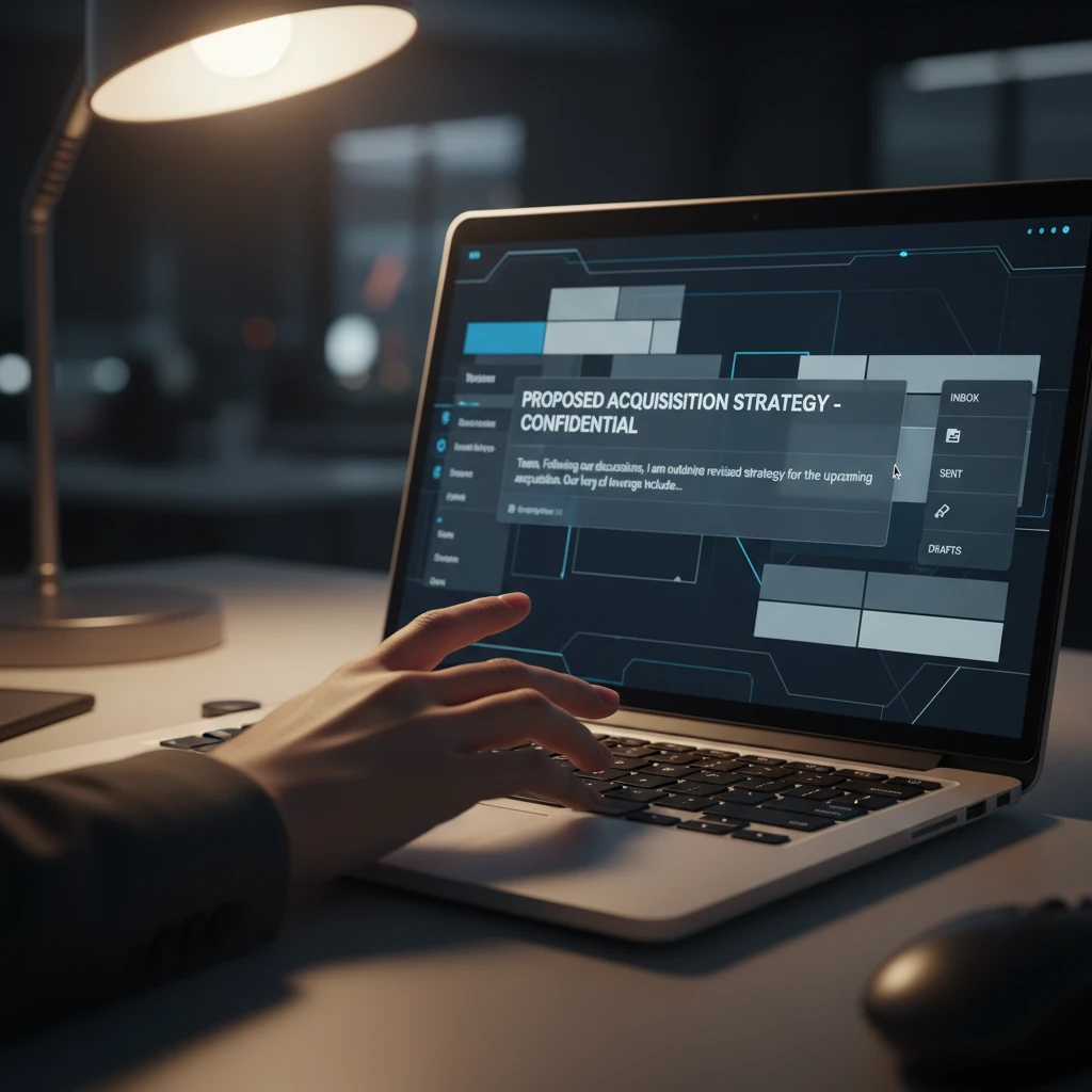 Broker crafting the initial acquisition email to a domain owner