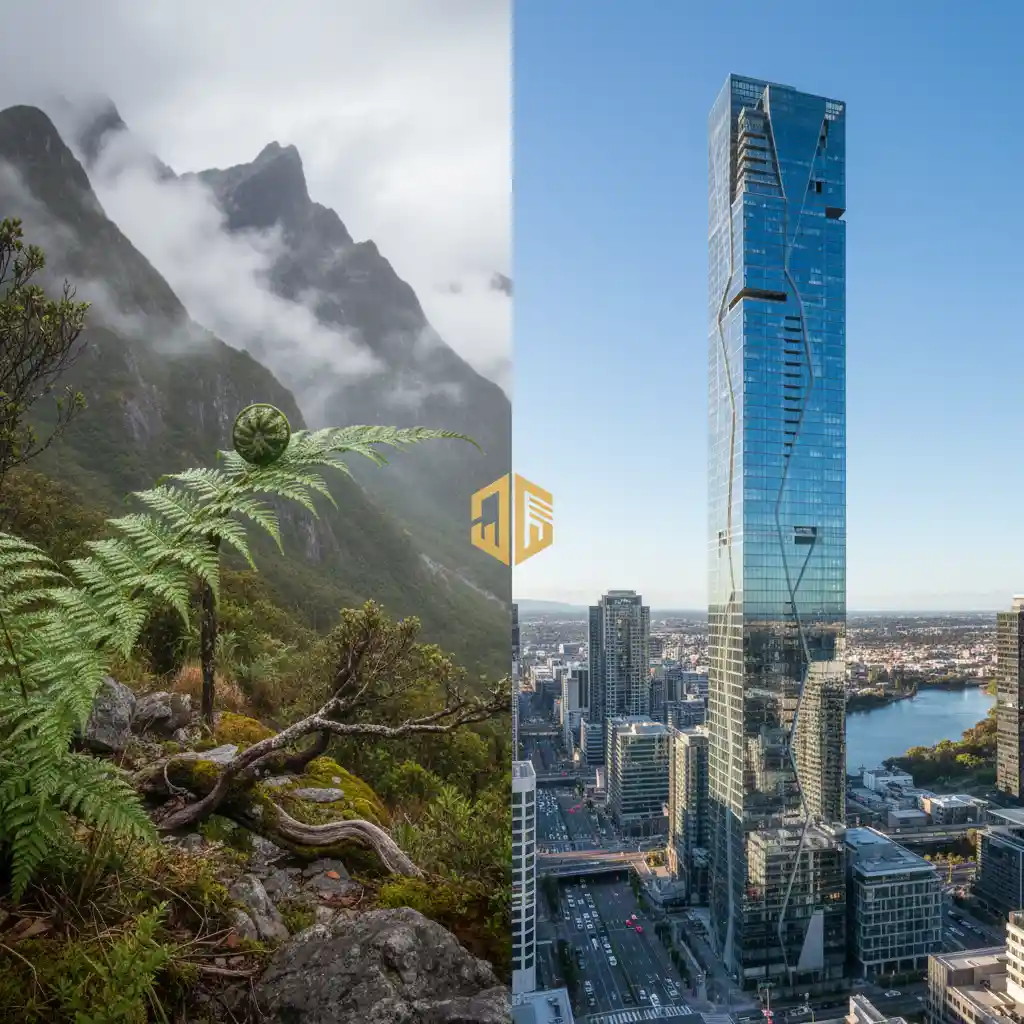 Visual comparison of New Zealand heritage branding versus global corporate identity