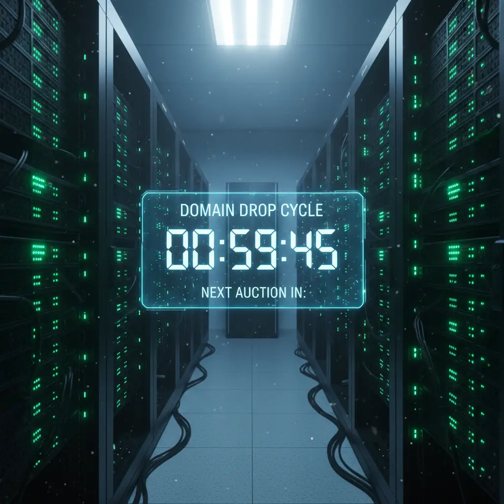 Server infrastructure managing the release of expired nz domains