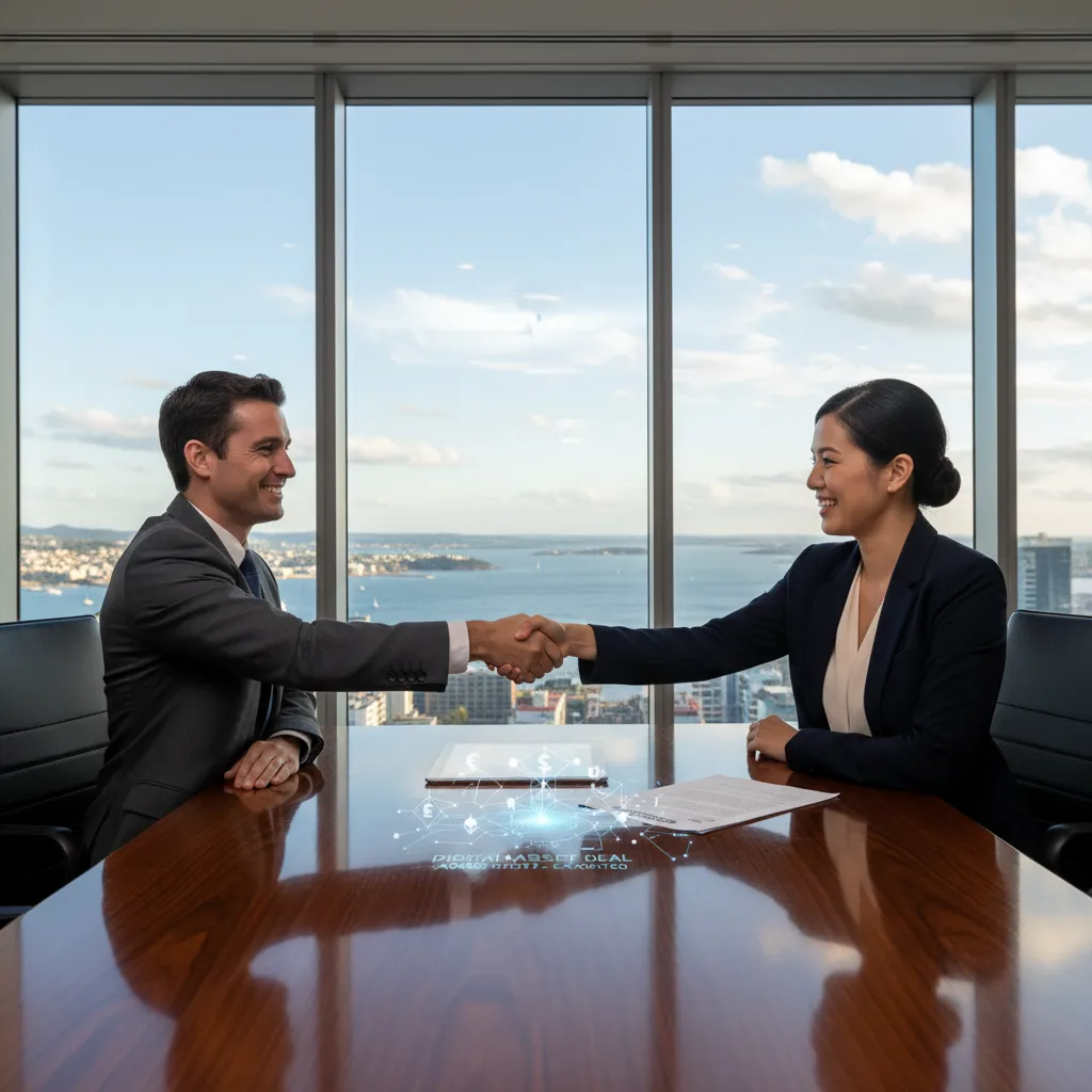 Professionals concluding a domain brokerage deal in New Zealand