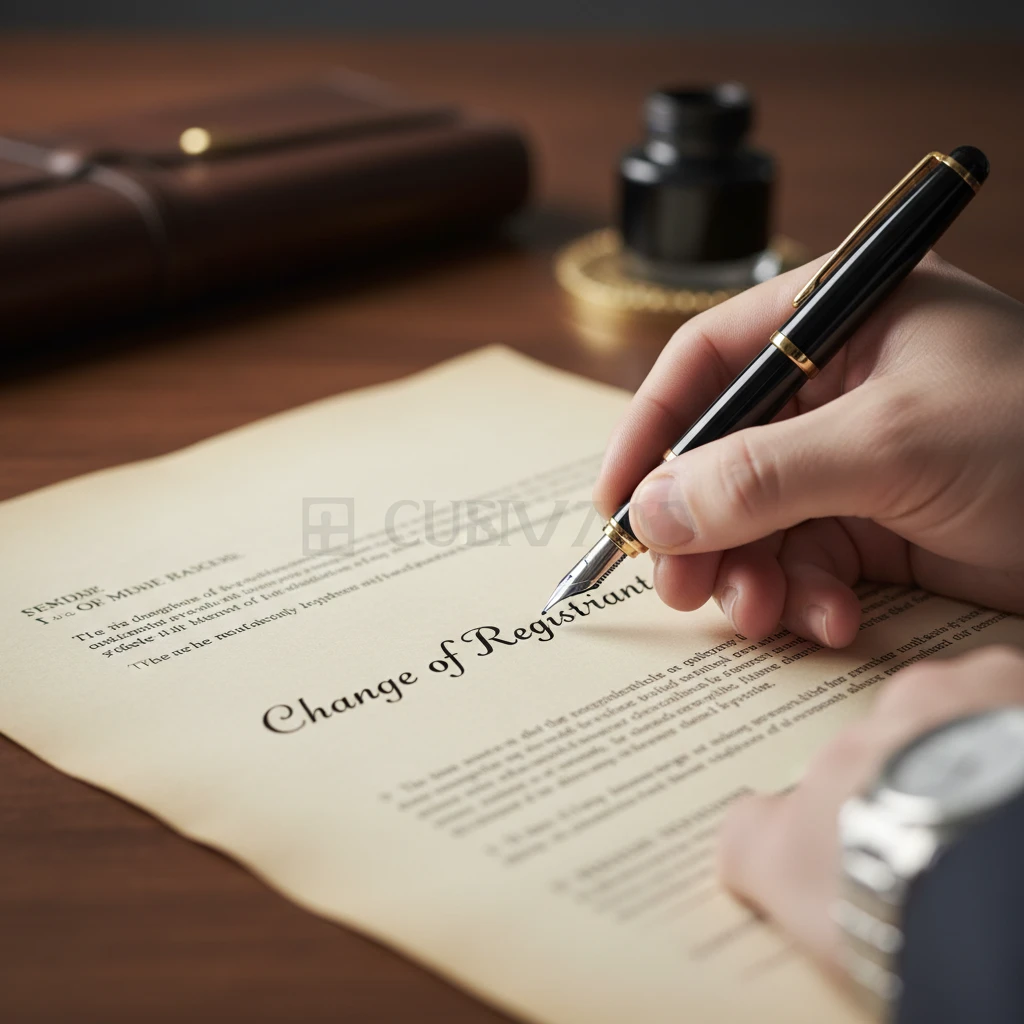 Signing the transfer domain ownership form for a deceased estate