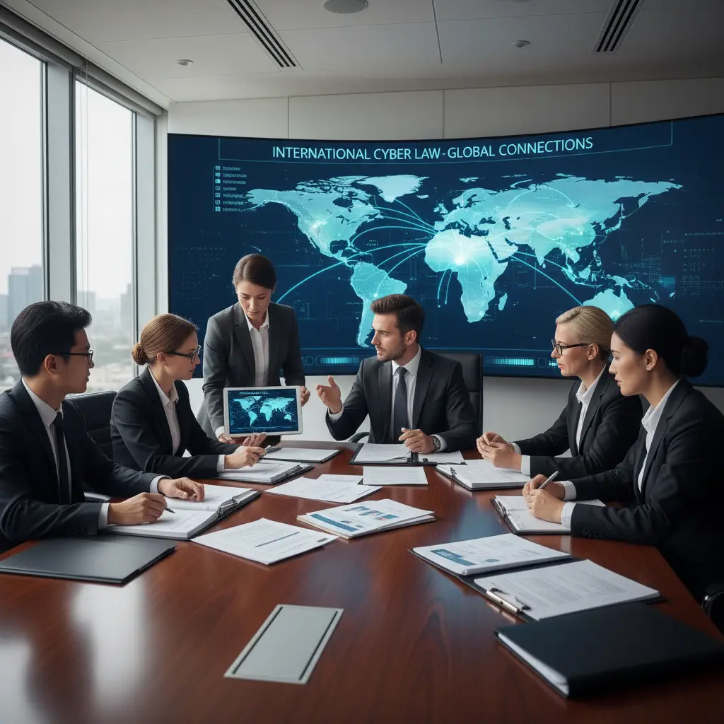 Legal team analyzing international domain dispute documents