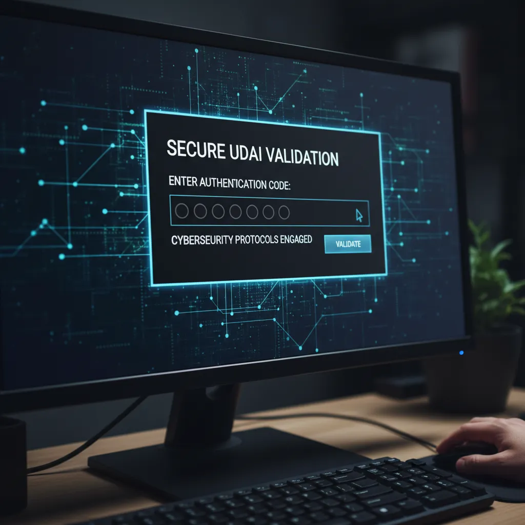 UDAI authentication code entry screen