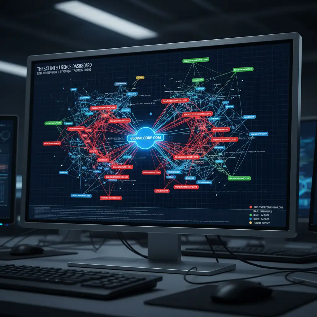 Brand monitoring visualization detecting phishing domains