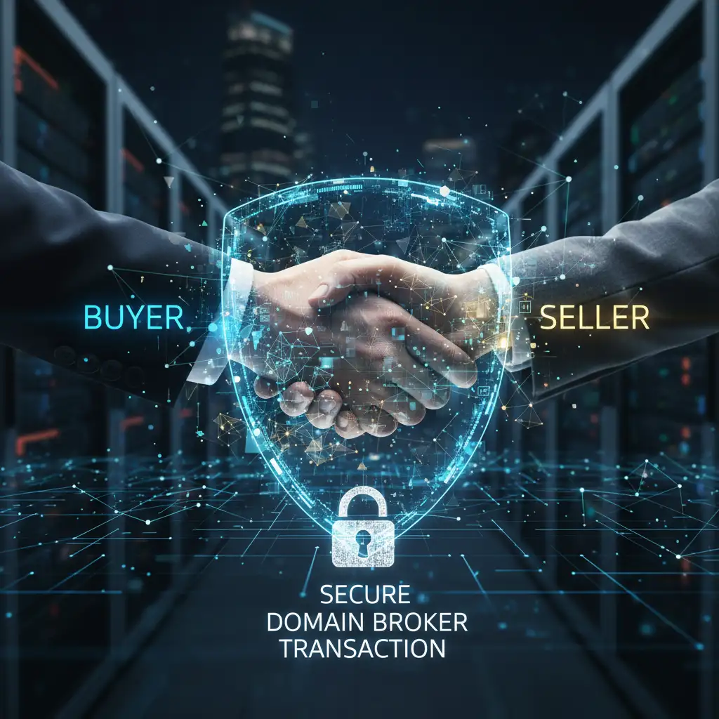 Secure domain brokerage transaction and escrow service