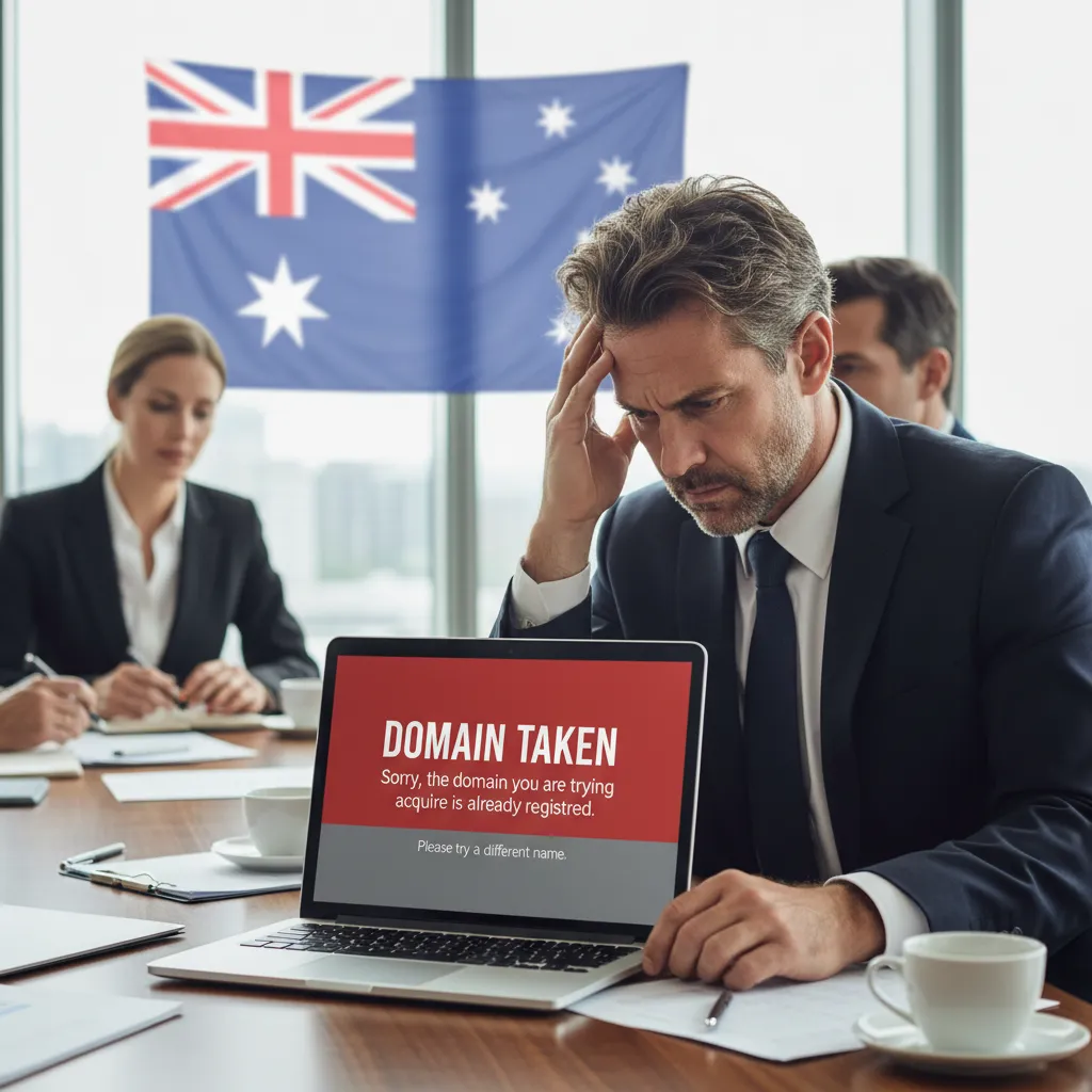 Business executive facing domain unavailability issues