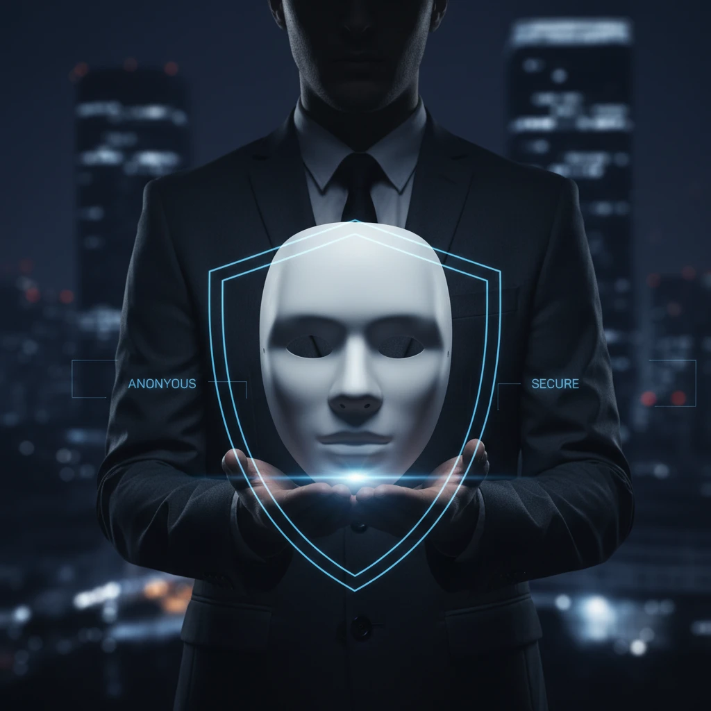 Corporate anonymity and identity protection concept