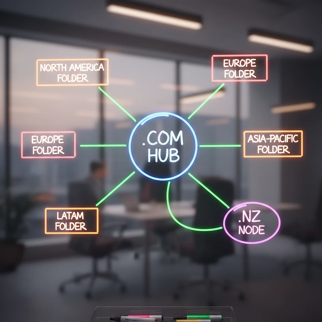 Strategic domain architecture diagram for international SEO