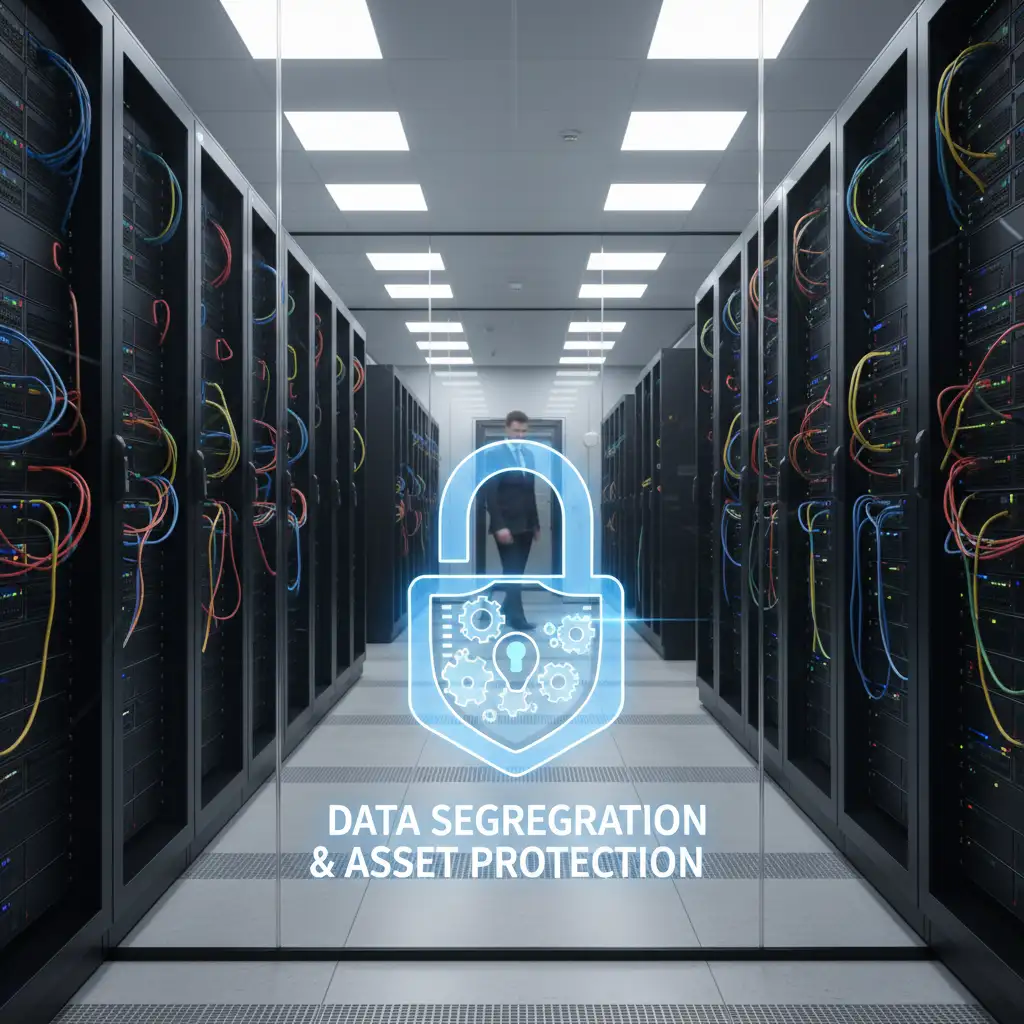 Secure server room representing the protection of sensitive Maori data