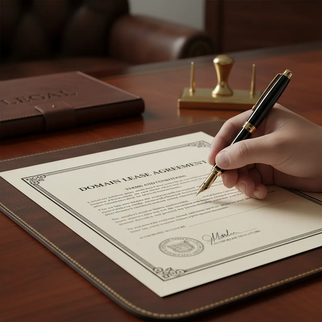 Signing a legal contract for .nz domain leasing