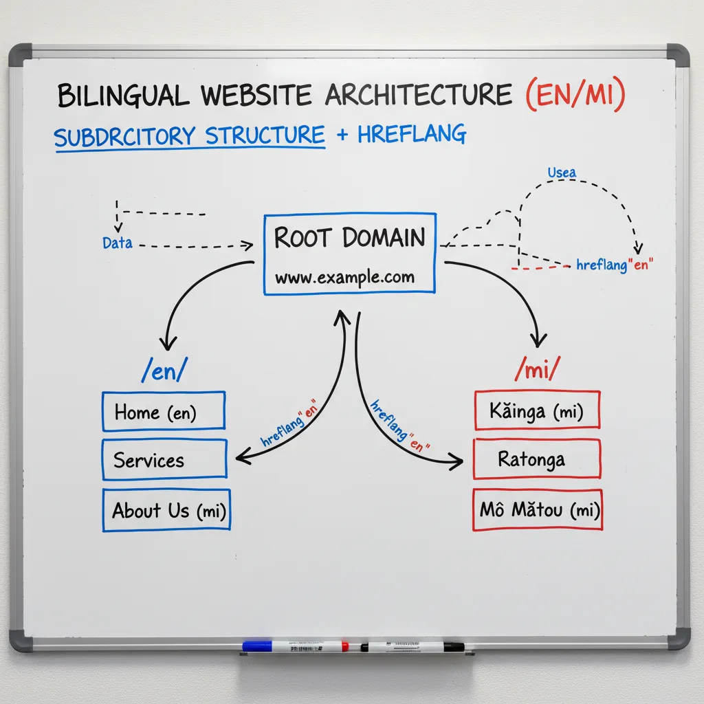 Bilingual website architecture diagram