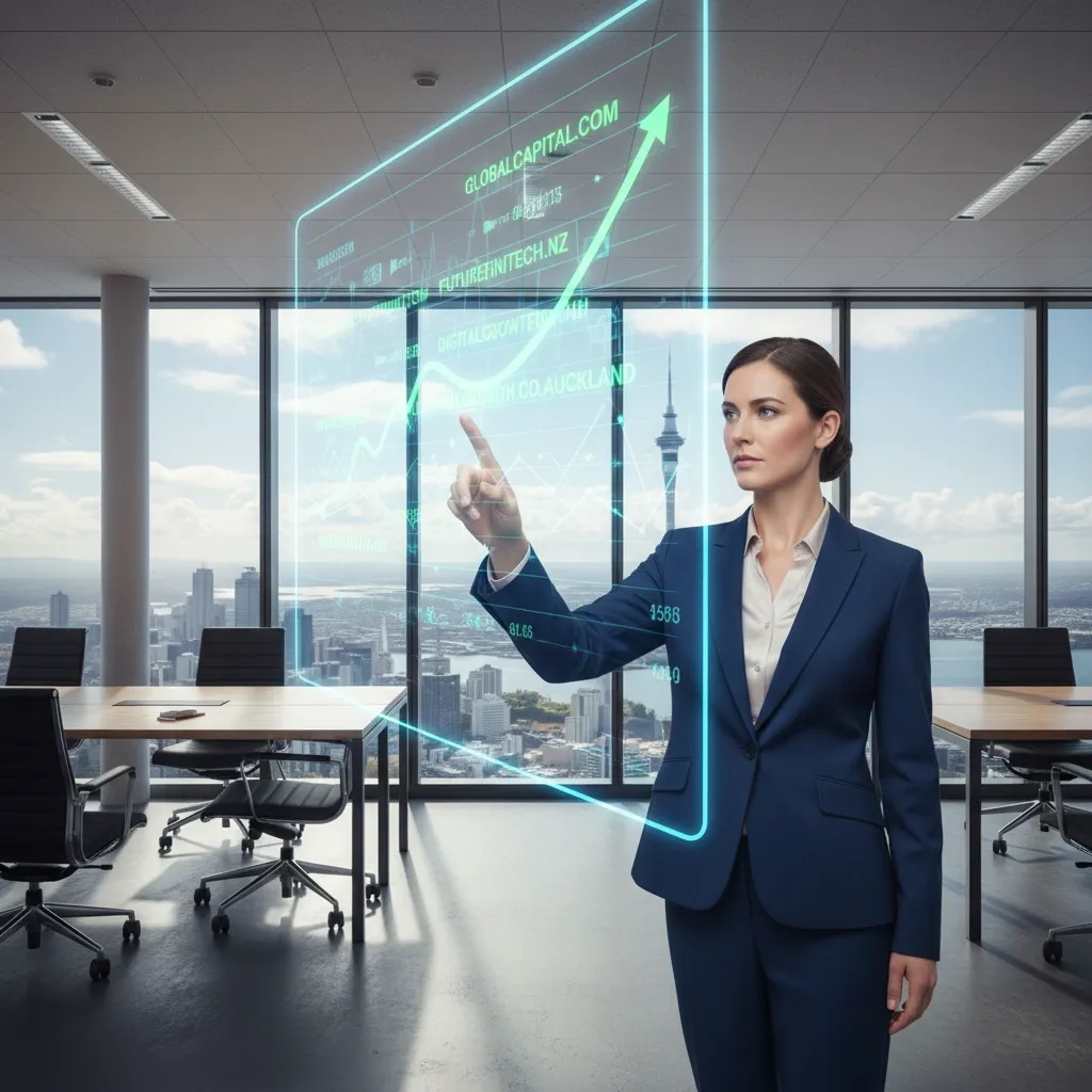 Executive analyzing domain investment strategies in Auckland