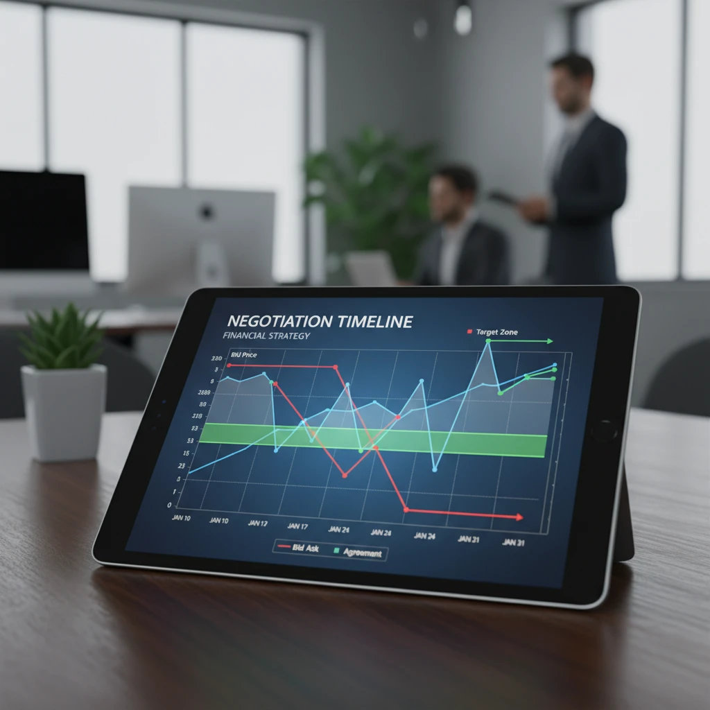 Graph showing price negotiation timeline and counter offers