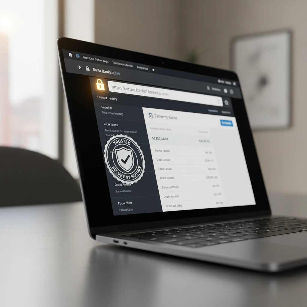 Comparison of EV SSL trust indicators on a laptop screen