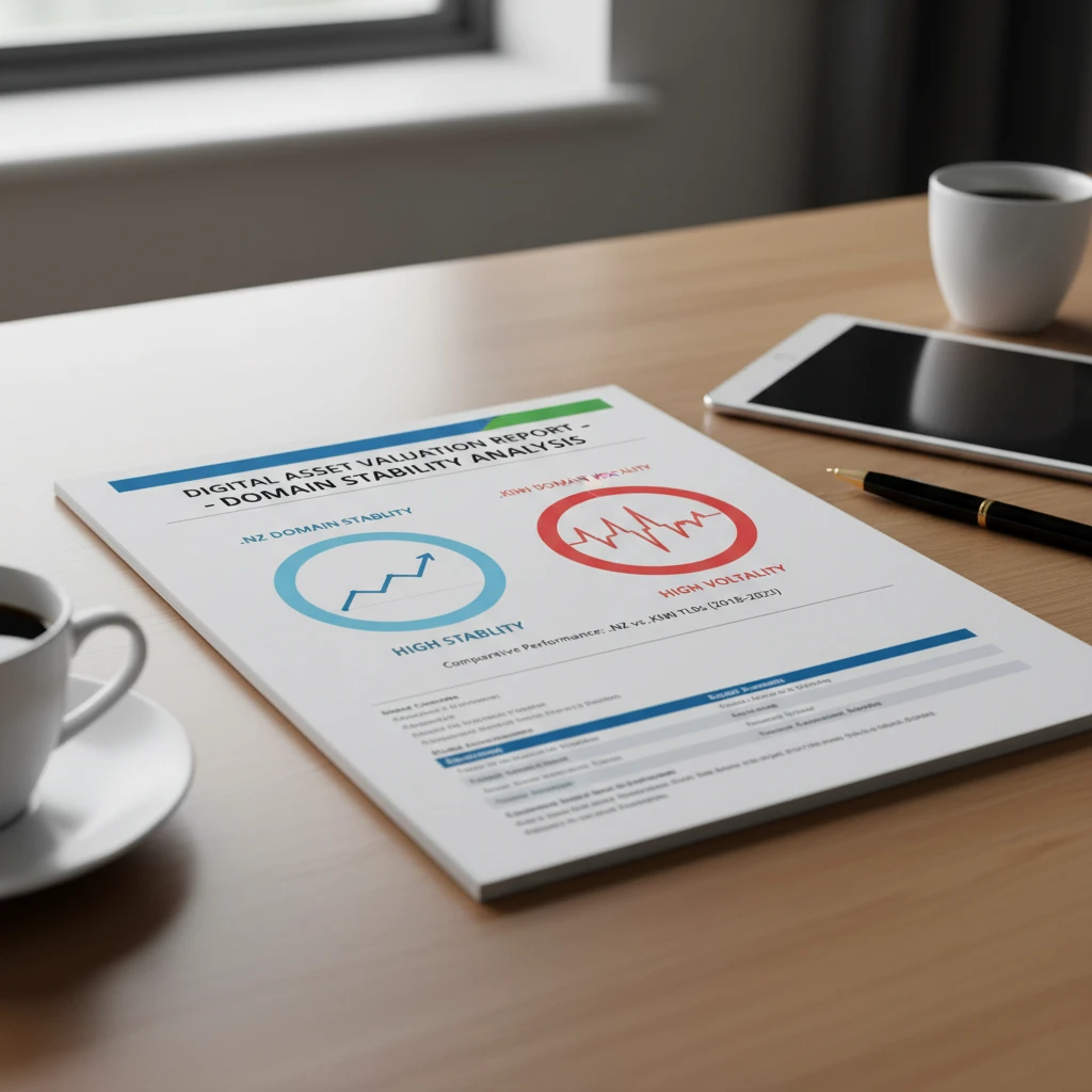 Digital asset valuation report comparing domain extensions