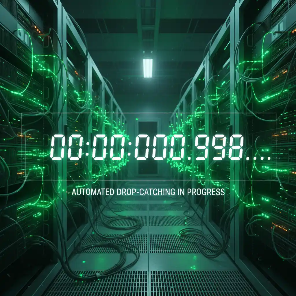 High speed server infrastructure for domain drop catching