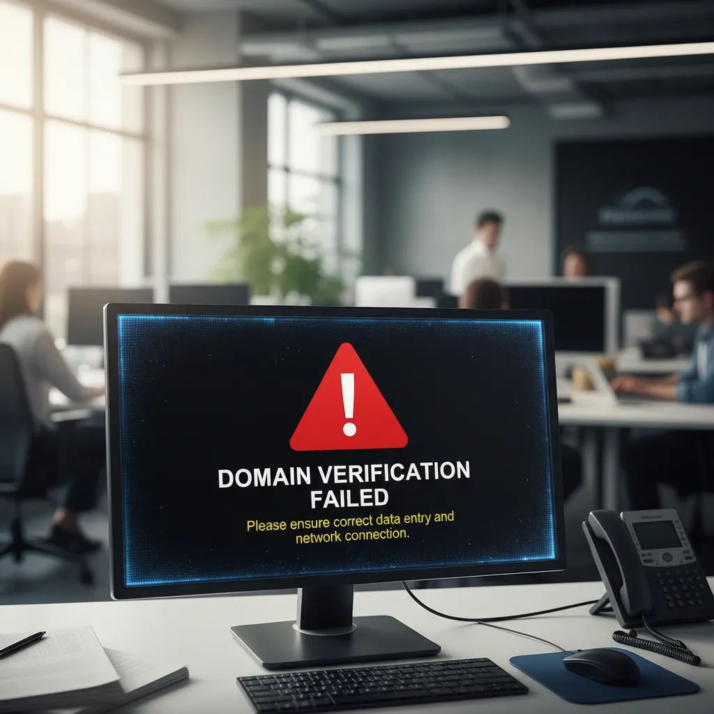 Warning of domain verification failure due to incorrect eligibility data