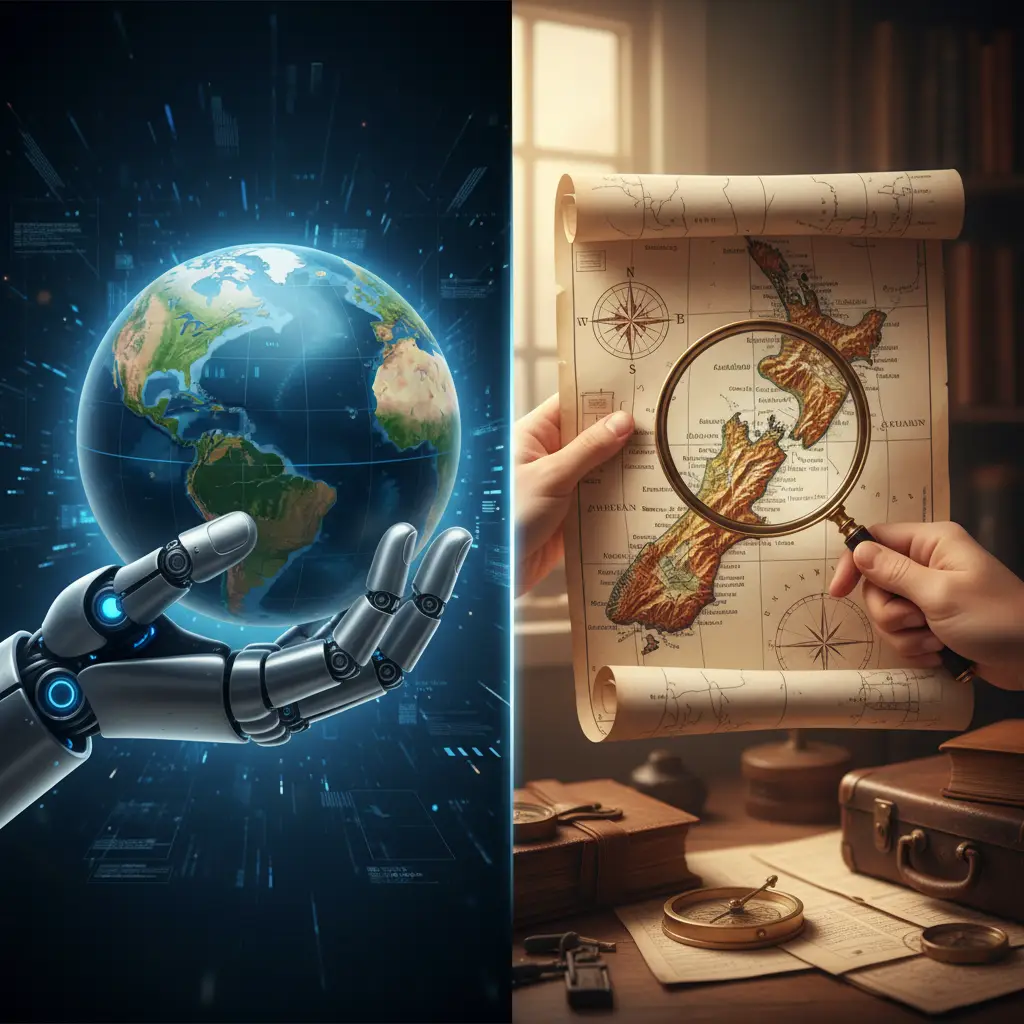 Comparison of robotic global service vs human local expertise