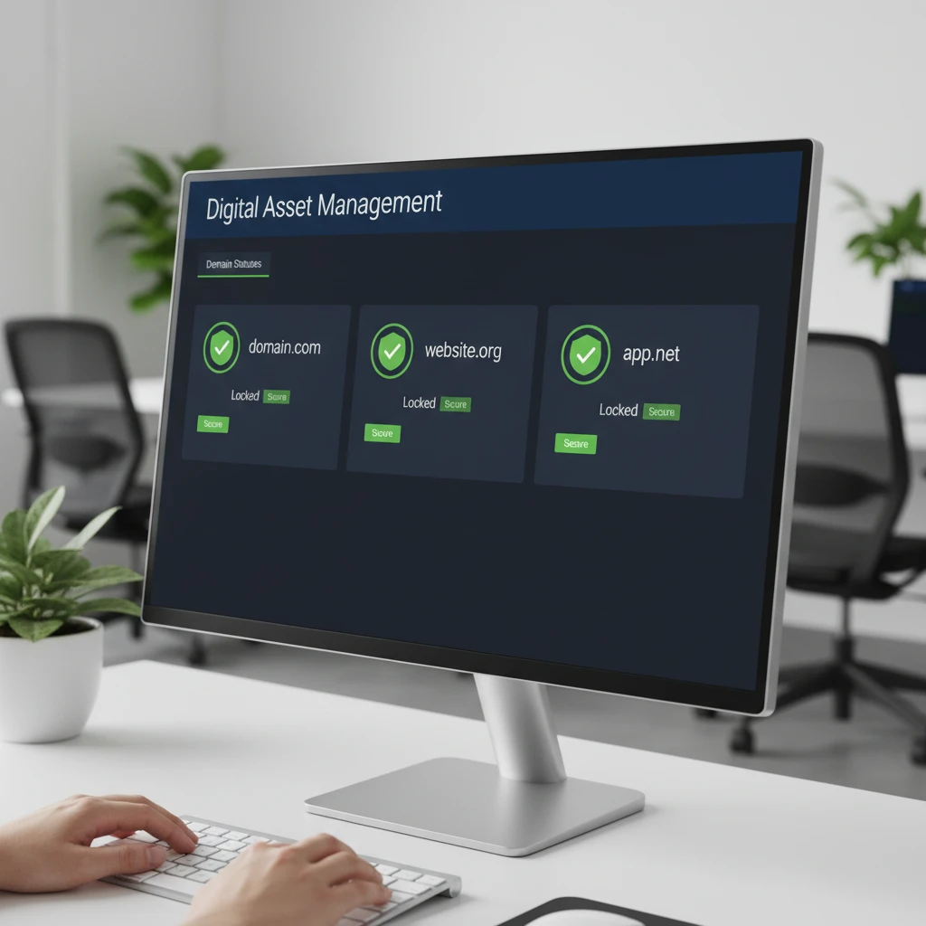 Secure digital asset management dashboard showing locked domains