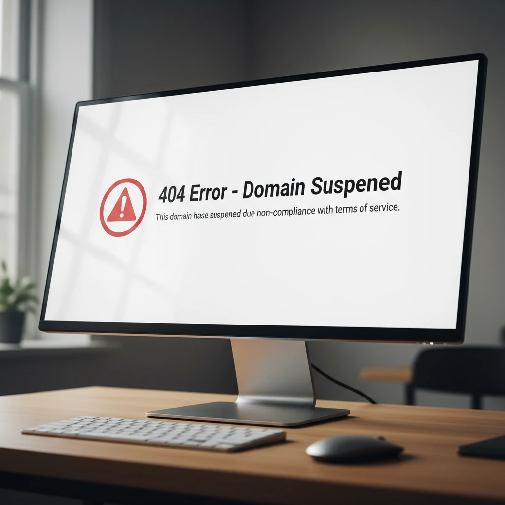 Domain suspension warning screen