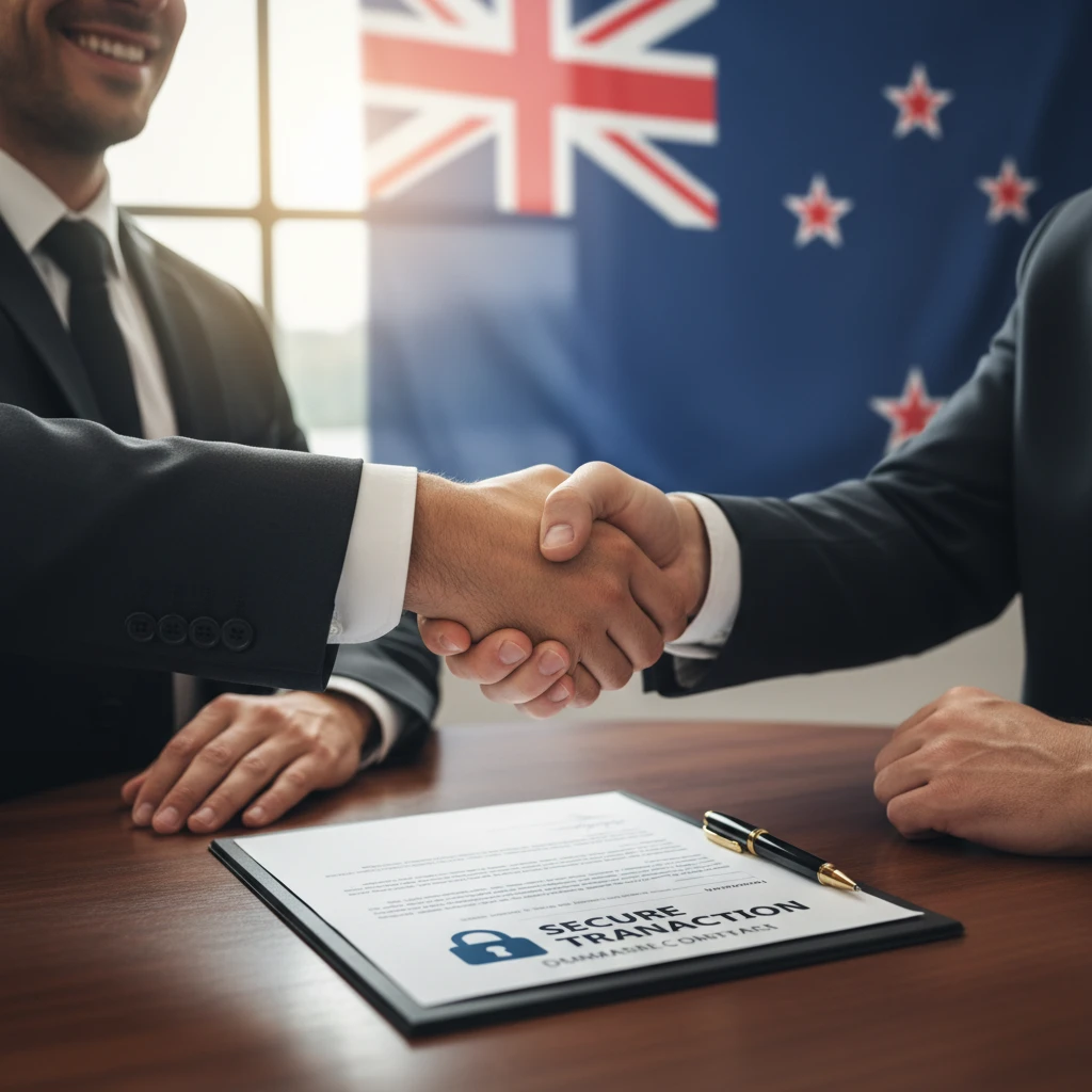 Secure domain brokerage and escrow transaction in New Zealand