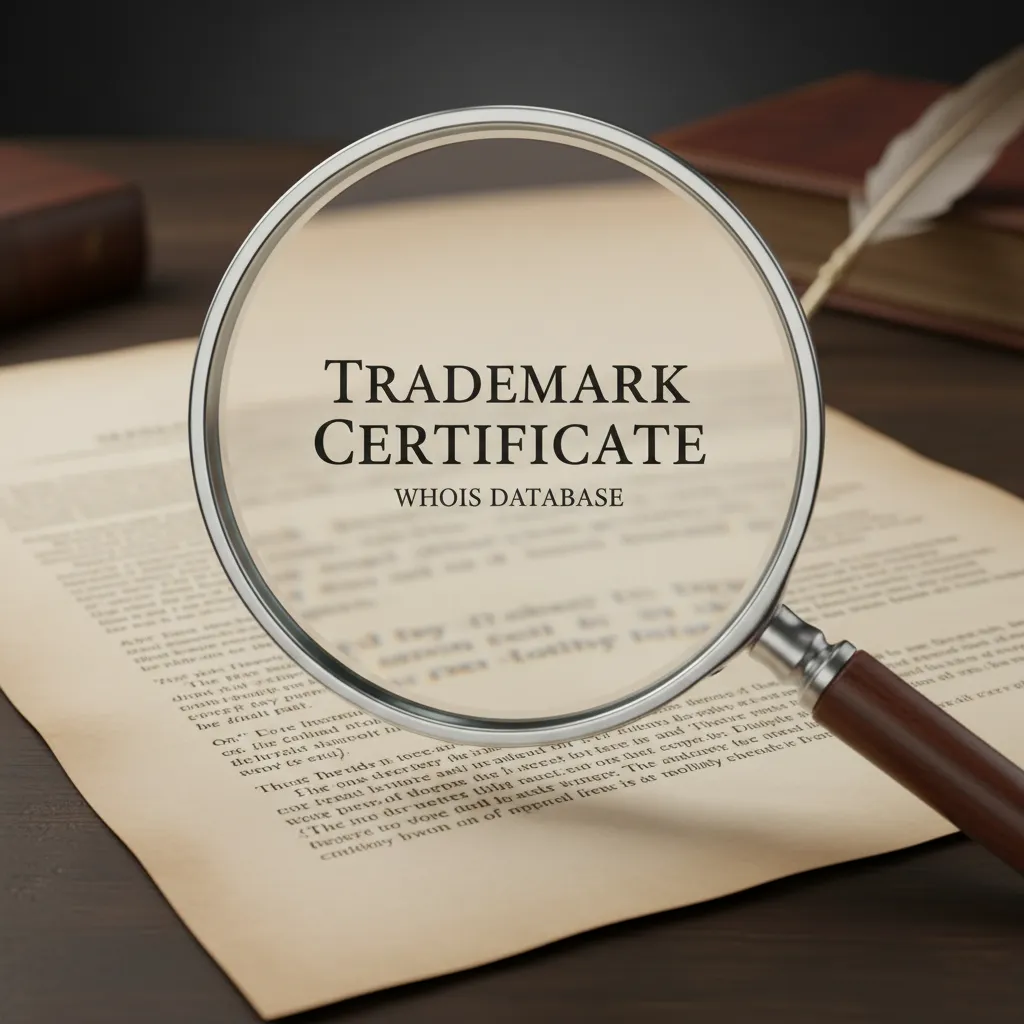 Trademark certificate and Whois database audit