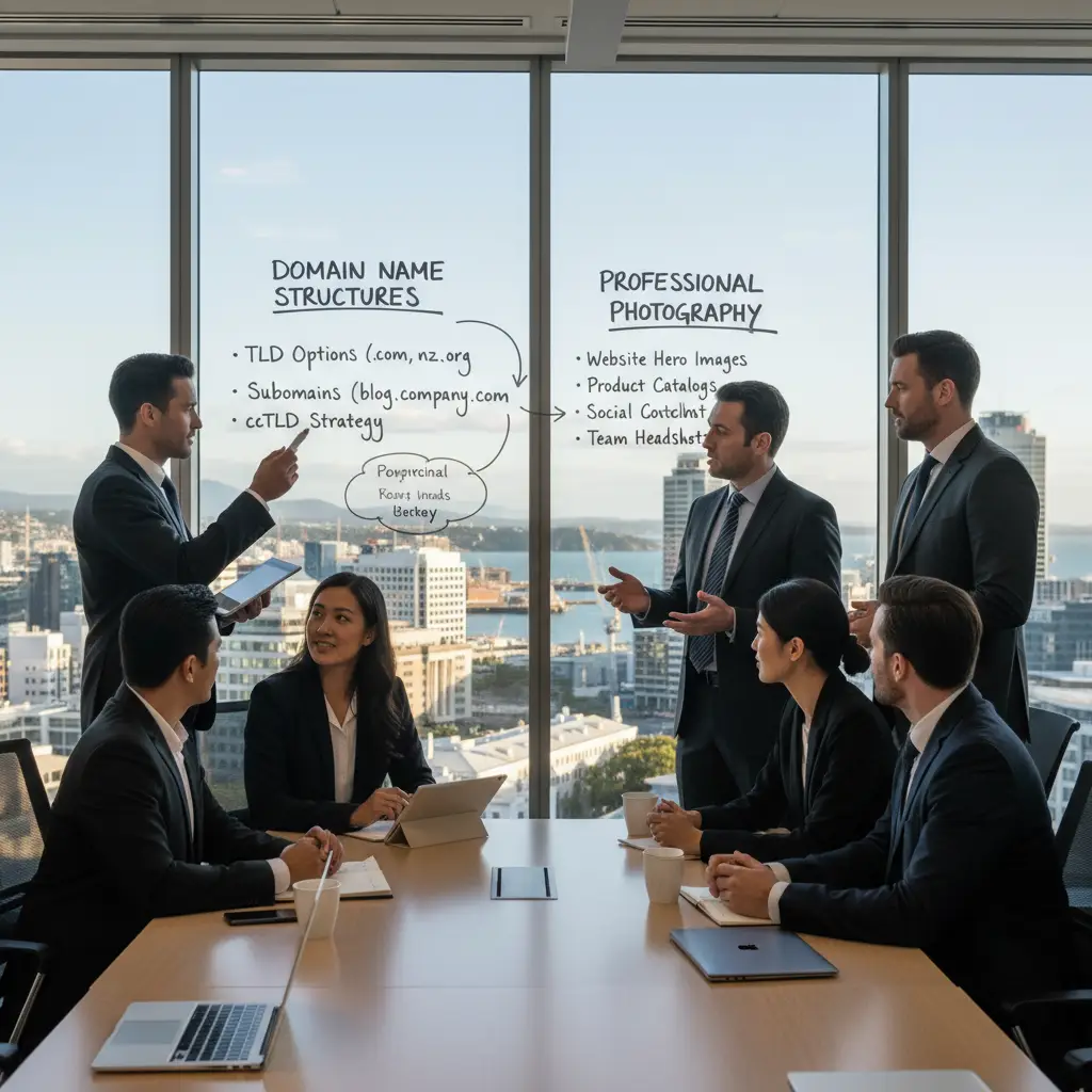 Professional team discussing digital strategy