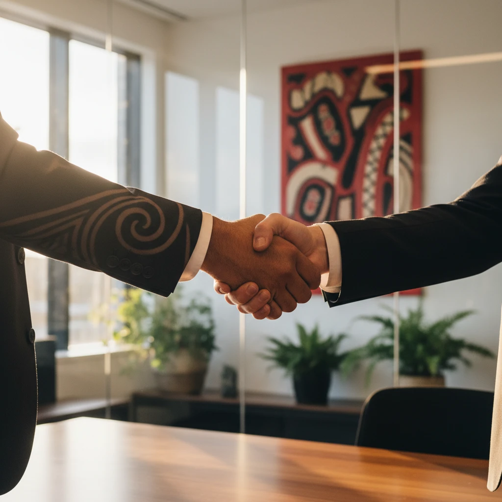 Handshake symbolizing partnership and trust