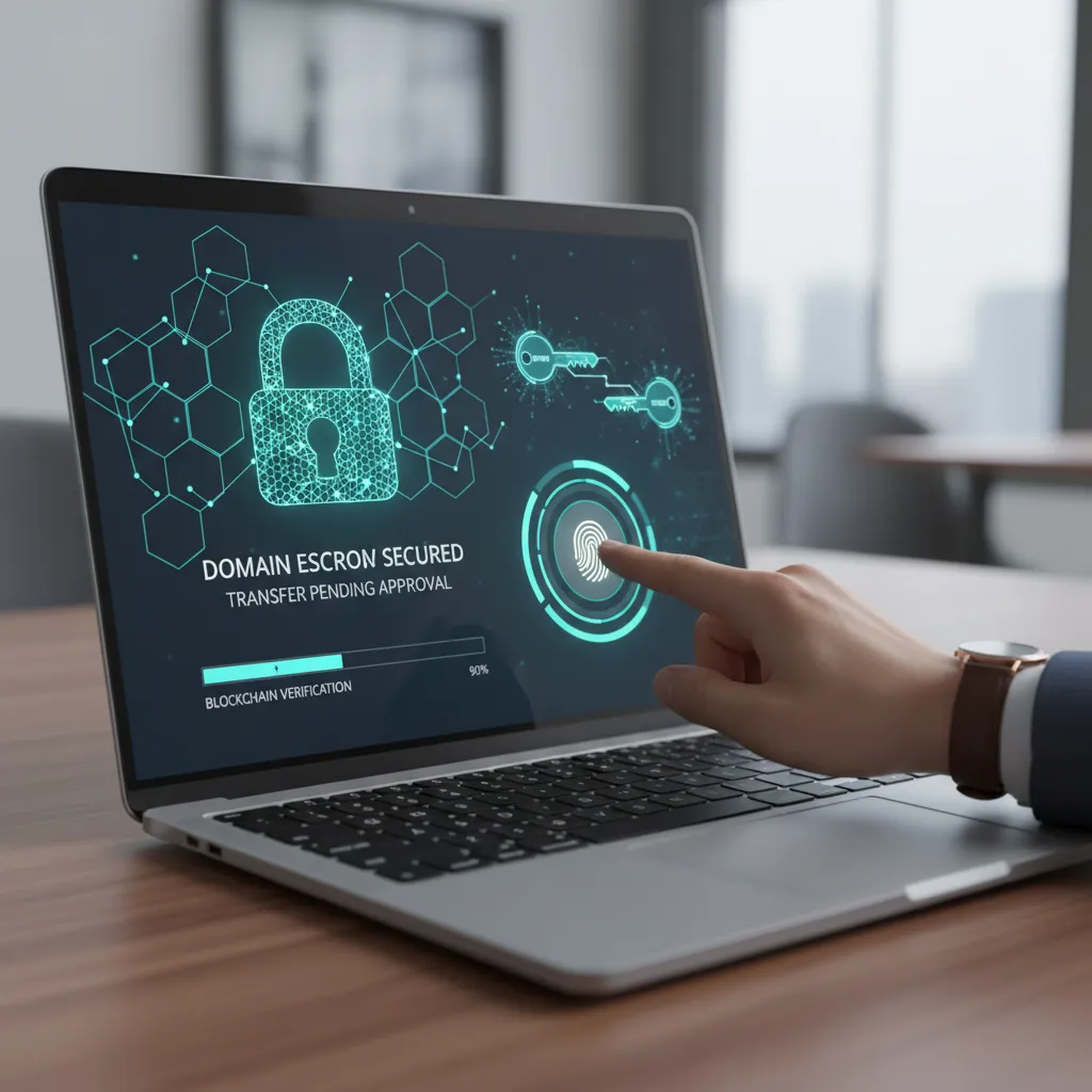 Secure escrow transaction interface for domain transfer