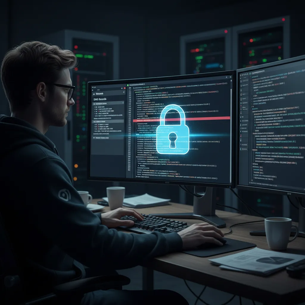 Cybersecurity analyst reviewing DNS records