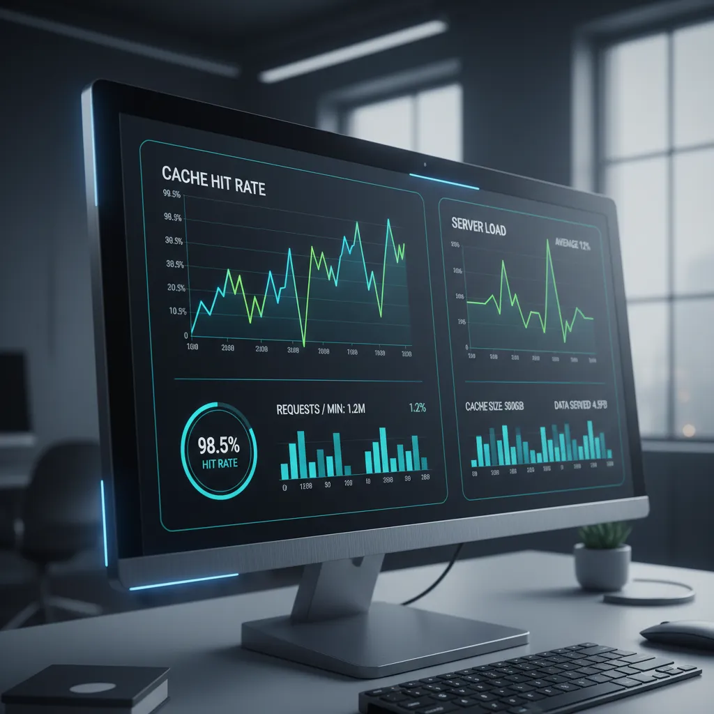 Cloudflare analytics dashboard showing cache performance