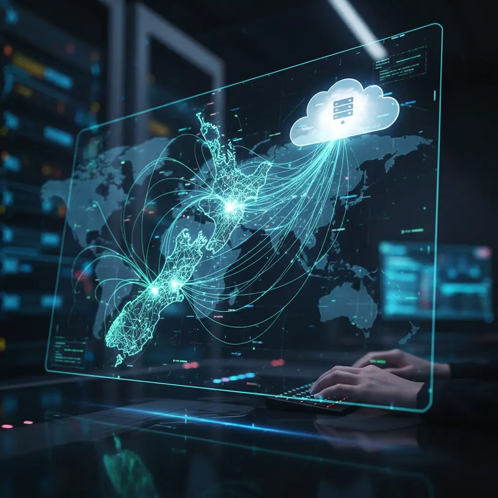 New Zealand digital network connecting to global cloud servers