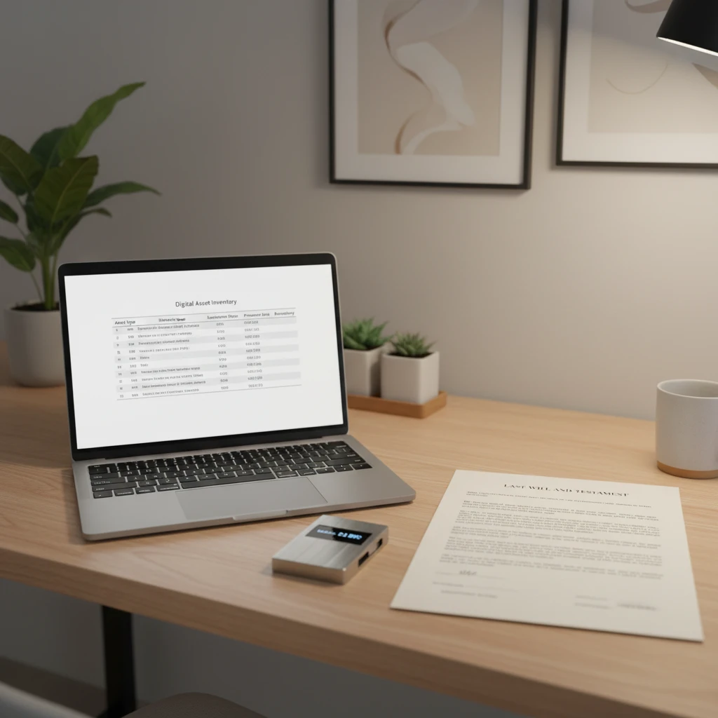 Digital asset inventory alongside a legal will