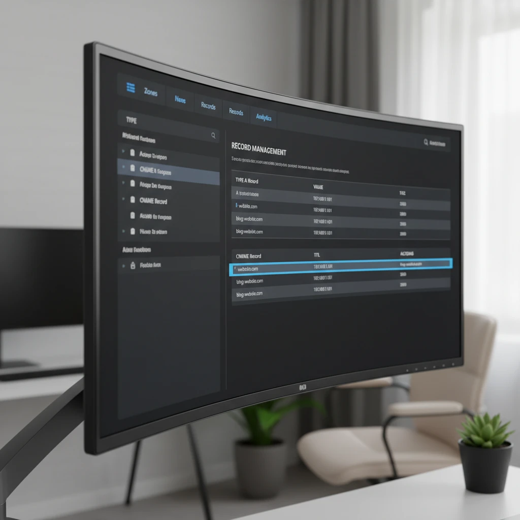 DNS Management Dashboard Interface