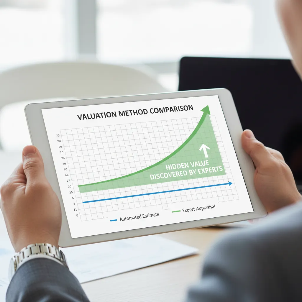 Chart comparing automated domain tools vs expert appraisal