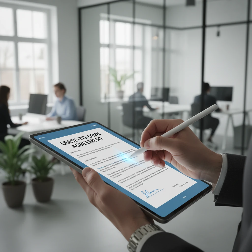 Signing a digital lease-to-own agreement for a domain name