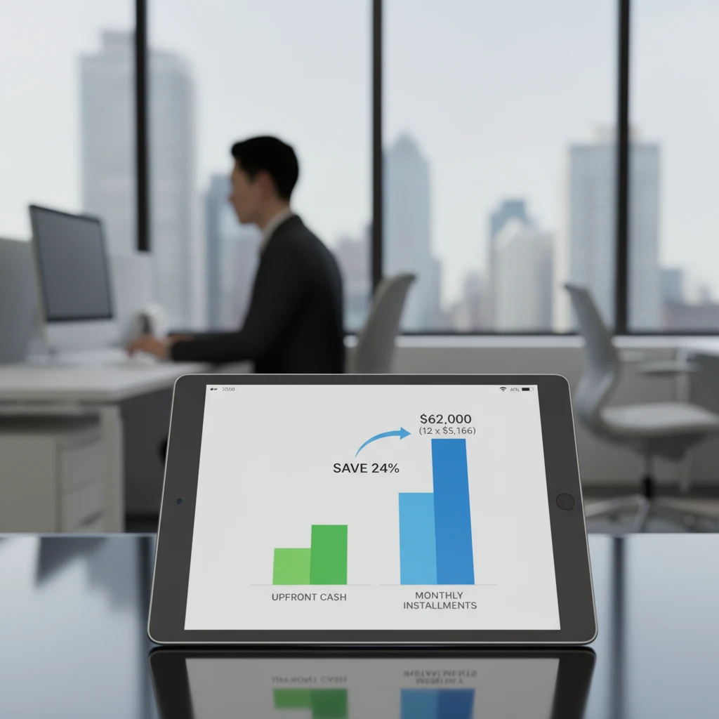 Chart comparing cash versus domain financing costs