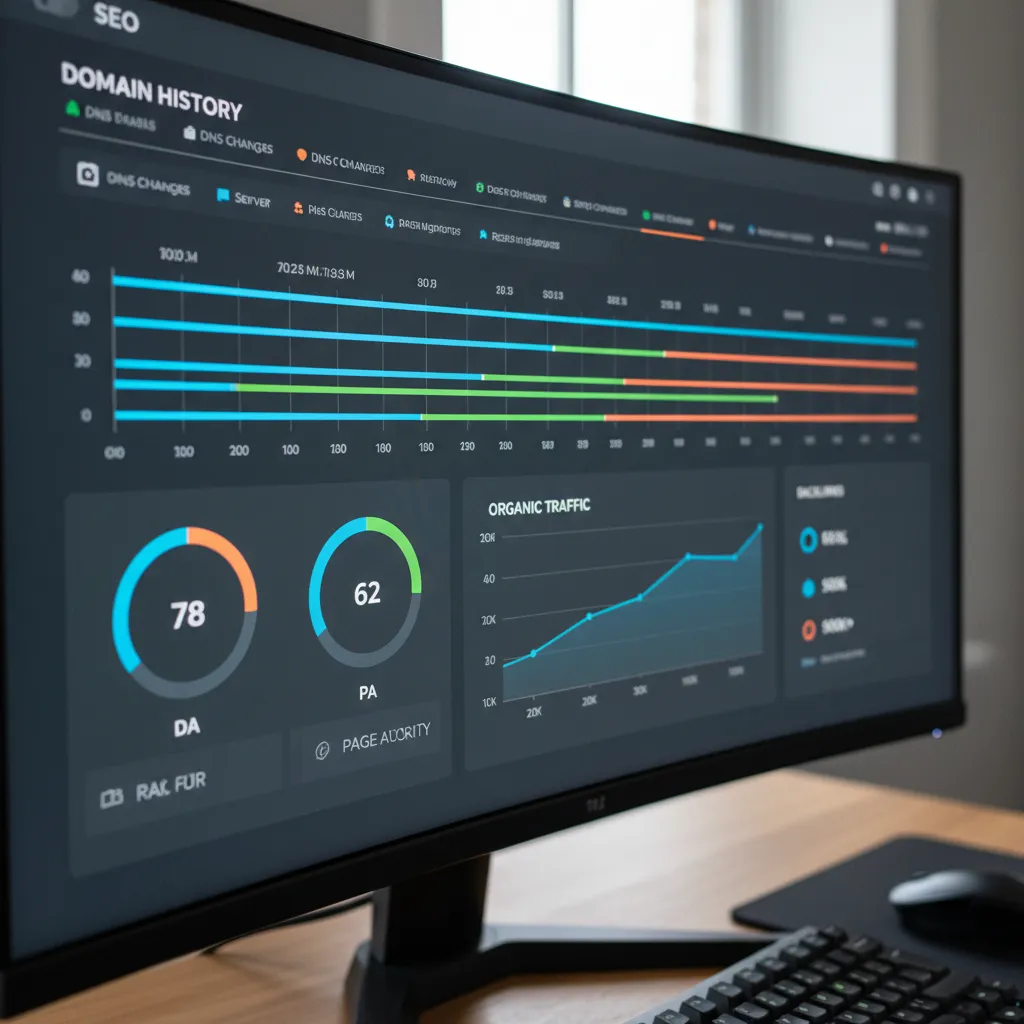 Analyzing domain history and SEO metrics for valuation