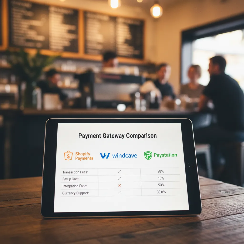 Comparison of NZ payment gateways on a tablet