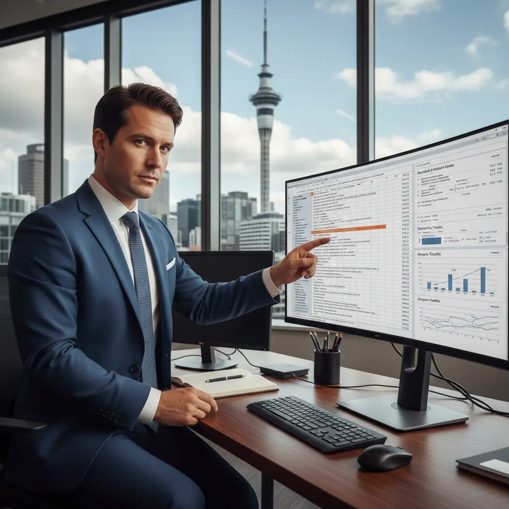 Analyst calculating digital asset valuation for tax purposes NZ