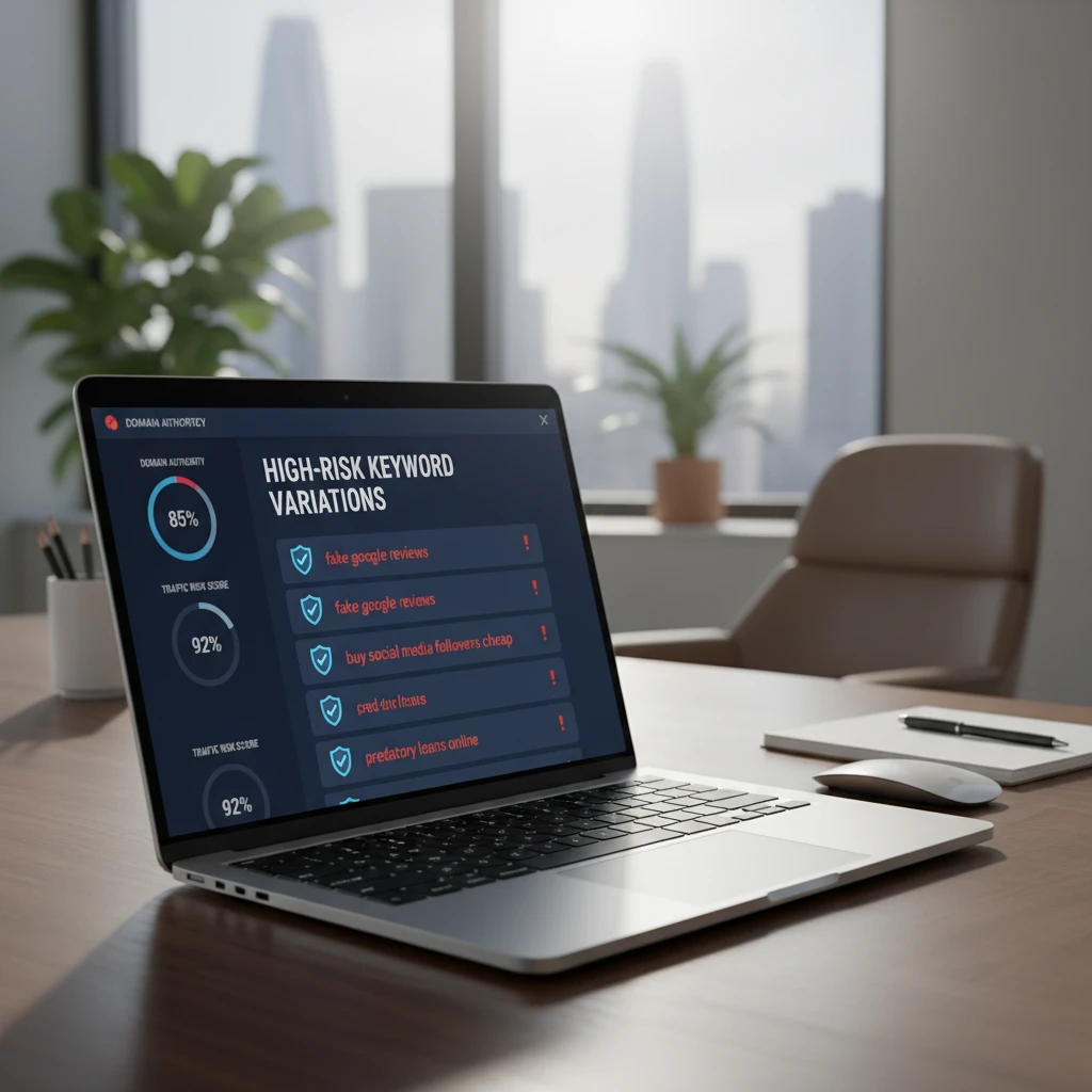 Domain analytics dashboard highlighting high-risk typo domains