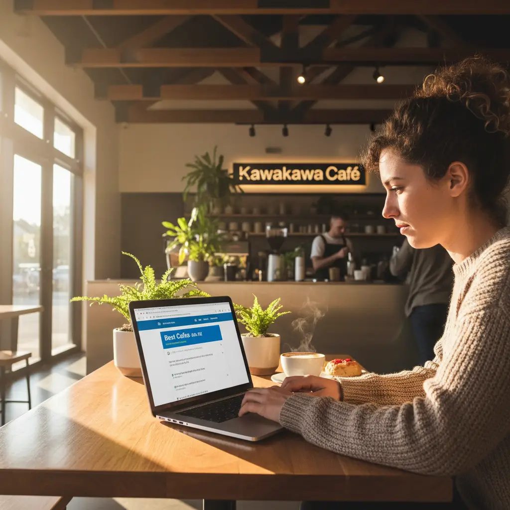 User selecting a local .co.nz domain on a laptop