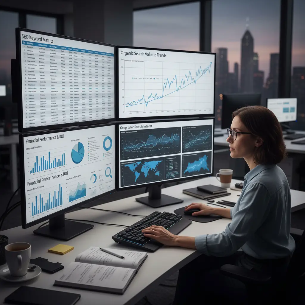 Data Analyst Reviewing Domain Metrics