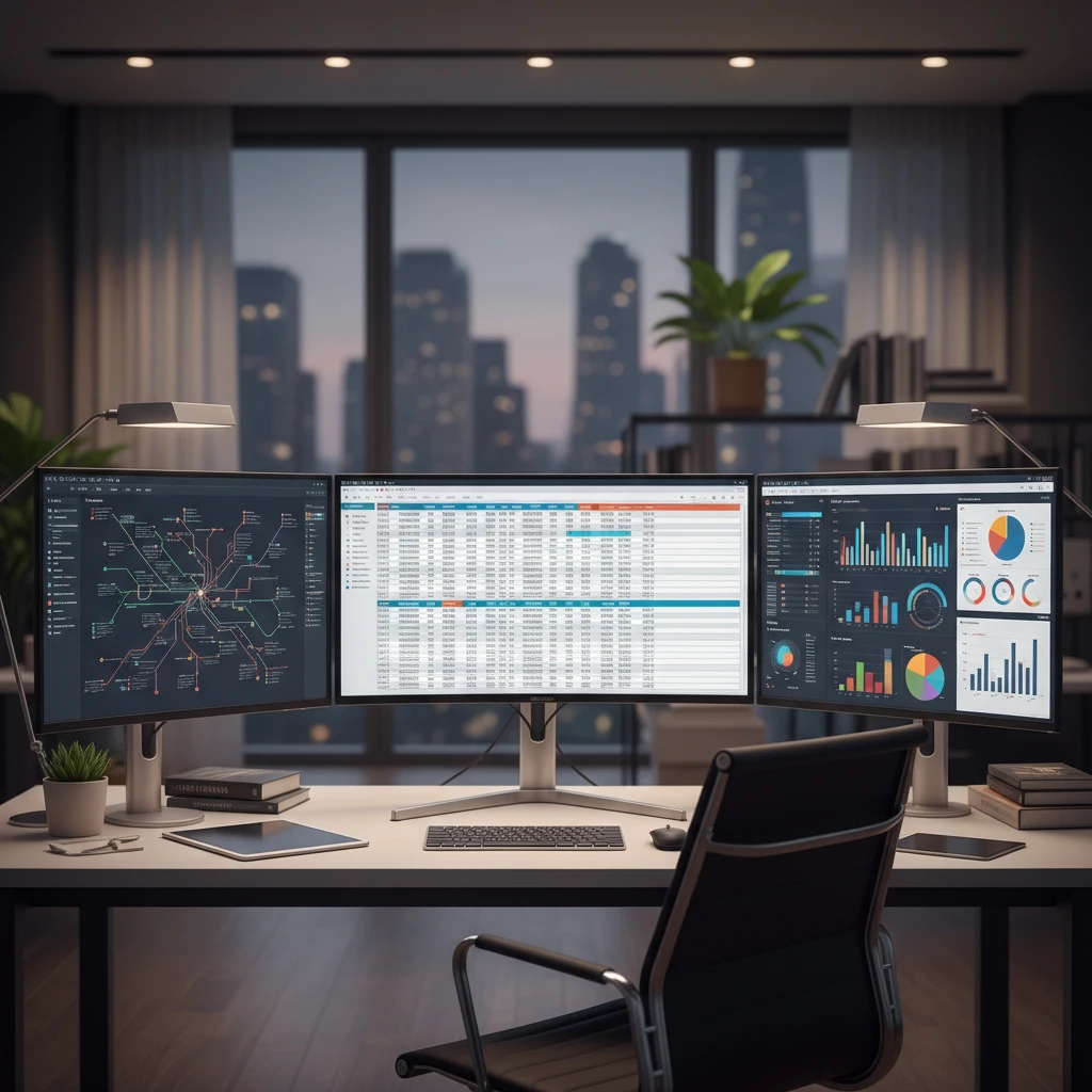 Data analyst managing bulk domain transfer spreadsheets