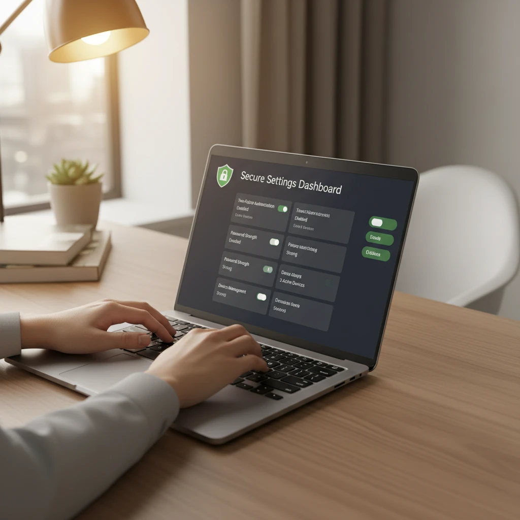 User applying for IRPO settings on laptop